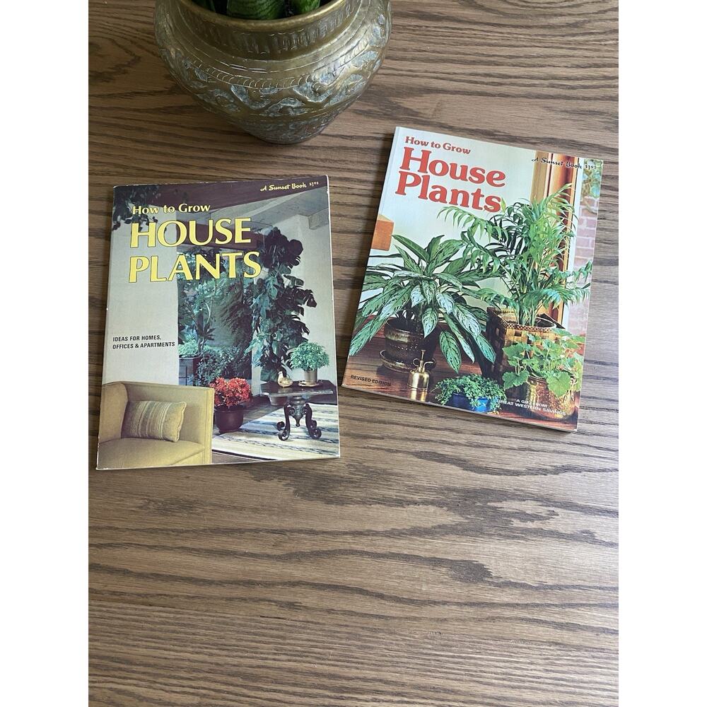 Vintage 1970s Sunset Houseplant Books Lot Of 2 Houseplant Coffee Table Books